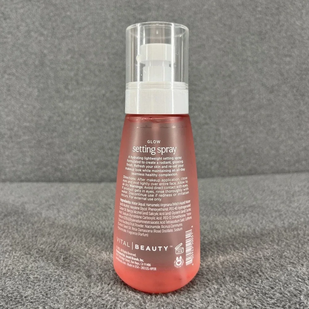 Vital‎ Beauty Glow Makeup Setting Spray with Rose Water & Hyaluronic Acid 8 oz